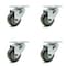 Service Caster 3 Inch Gray Polyurethane Wheel Swivel Top Plate Caster Set SCC-20S314-PPUB-4 - alternate 1